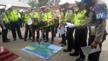 Satlantas Polrestabes Medan Gelar Apel di Mapolsek Pancurbatu