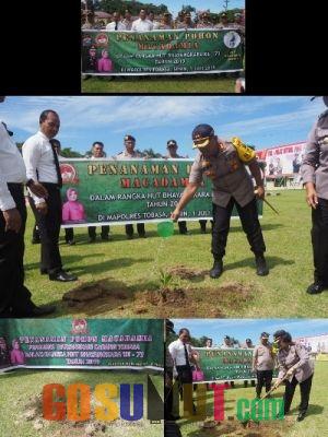 Kapolres Tobasa bersama KPH Wilayah IV Balige Tanam Pohon Macadamia