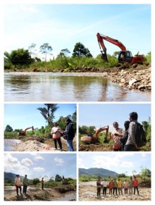 Tanggul Sungai dan Jalan Penghubung Antar Desa Putus, TPL Turunkan Alat Berat