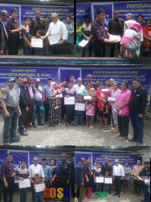 Peduli Marpaung,  FKMI Bersama Dir Narkoba Poldasu Berikan Bantuan Sosial 36 Juta untuk Korban Longsor