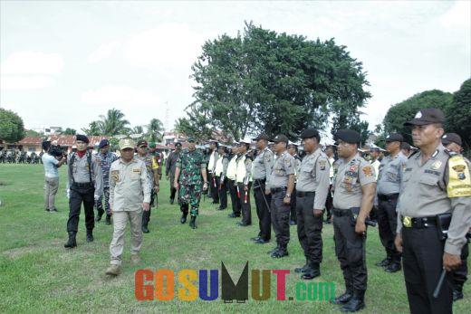 Jelang Pelantikan Presiden dan Wakil Presiden, TNI–POLRI Bersama dengan Pemkab Asahan Gelar Apel Pasukan