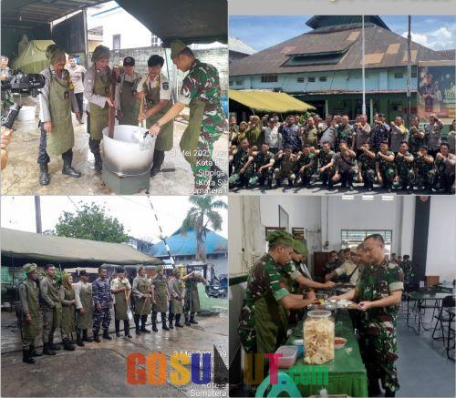 Sinergitas TNI-Polri, Denbekang 1/2 A Sibolga Gelar Halal Bihalal dan Masak Bersama
