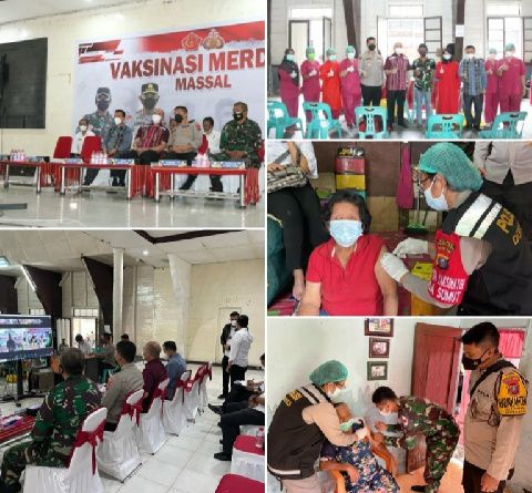 Vaksinasi Merdeka Massal TNI - Polri,  Polres Taput Gelar Jemput Bola Door to Door