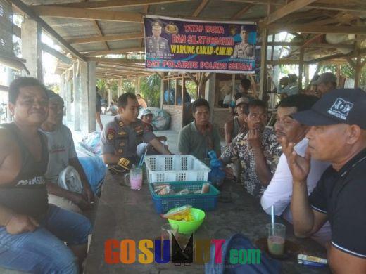 Kasatpolairud Polres Sergai  Silaturahmi dengan  Nelayan dan Berikan Pesan Kamtibmas