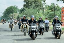 Naik Sepeda Motor, Pj Bupati Batu Bara Bersama Forkopimda Sosialisasikan Pemilu