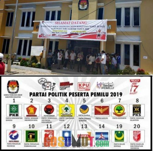 7 Dari 8 Partai Di DPRD Kabupaten Toba Dukung dan Daftarkan Paslon Bupati/Wakil Bupati Pemilukada 2020