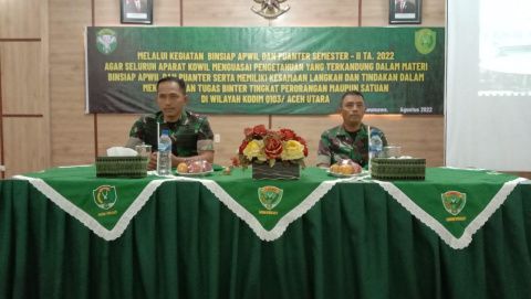 Dandim 0103 Aceh Utara Buka Binsiap Apwil Puanter Semester II