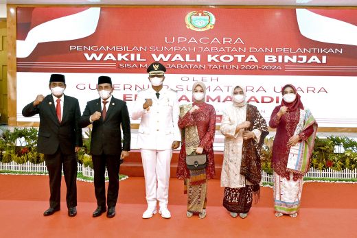 Lantik Wakil Walikota Binjai, Gubsu Ingatkan Pentingnya Hubungan Harmonis Walikota dan Wakilnya