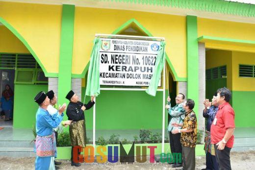 Bupati Soekirman Resmikan Renovasi SD Negeri 106224 Desa Kerapuh dan Pencanangan Sekolah Ramah HAM
