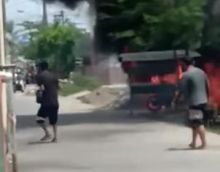 Bengkel Tambal Ban Terbakar di Belawan, Pemilik Terluka