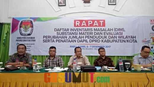 KPU Sumut Gelar Rapat Penataan Dapil Bersama KPU Kabupaten/Kota