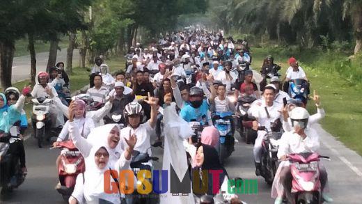 Ribuan Relawan Ganti Presiden Padati Jalanan di Kota Kisaran