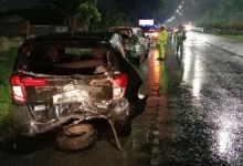 Di Tengah Hujan Lebat, Tabrakan Beruntun Libatkan 3 Kendaraan di Tol Belmera