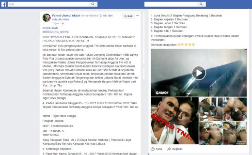 Detik-detik Video Pembacokan Oknum TNI Damuli Viral di Facebook