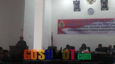 DPRD Samosir Bahas Ranperda Pembentukan Organisasi Perangkat Daerah