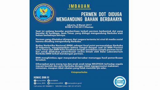 BNNP Sumut Belum Ada Temukan Permen Berbentuk Dot di Medan