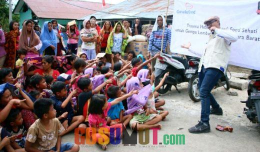 GarudaFood Berikan Terapi Trauma Healing untuk Korban Gempa Lombok