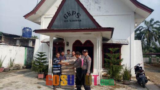 Kapolsek Kualuh Hulu Bantu Pembangunan Gereja GKPS
