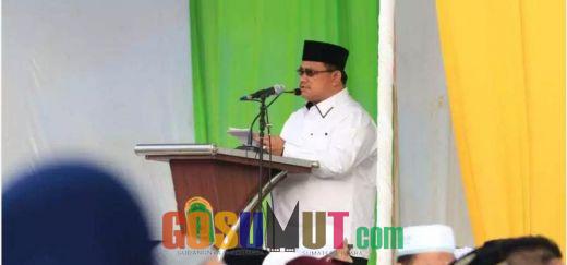 H Khairuddinsyah Sholat Id bersama Jajaran Pemkab Labura