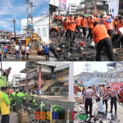 Tata Kota Padangsidimpuan yang Lebih Baik, Ratusan ASN TNI Polri Gotong Royong di Seputaran Jalan Thamrin