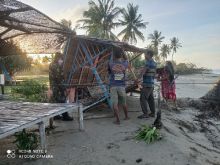 Kawasan Wisata Pantai Pelangi Aceh Timur Porak poranda Digulung Ombak