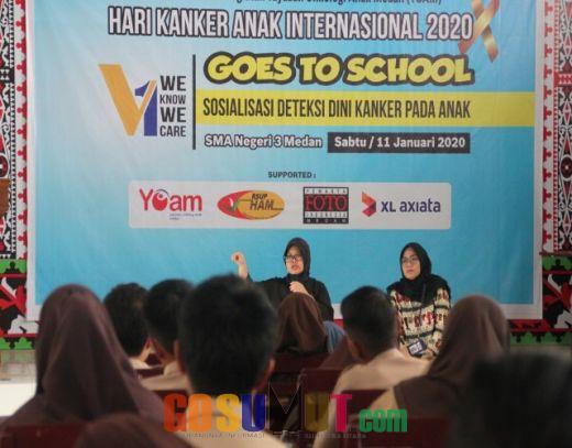 YOAM, XL Axiata dan PFI Medan  Dukung Sosialisasi Deteksi Kanker Pada Anak di SMA Negeri 3 Medan