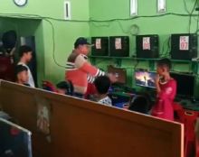 Polsek Tanjung Beringin Bubarkan Anak -anak Kumpul Di Warnet