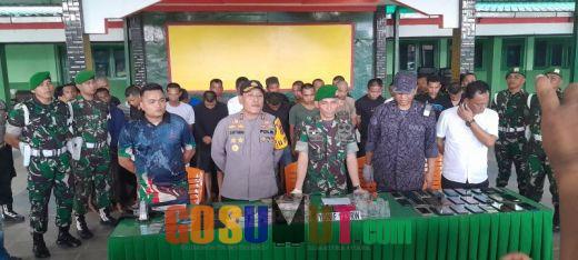 Pesta Narkoba 28 Pria Dibubarkan TNI, Yonif 123/RW Kolaborasi dengan Polres Padangsidimpuan dan BNNK Tapsel