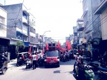 Massa Pendukung Jokowi-Makruf Amin Ikut Kampanye Keliling Tanjungbalai