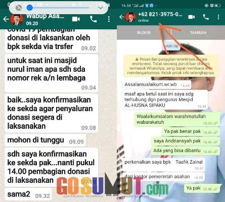 Beredar!! Penipu Via WhatsApp Ngaku Wabup Asahan, Pemkab Berikan Klarifikasi