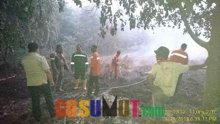 Kapolres AKBP Frido Turut Padamkan Puluhan Hektar Kebakaran Lahan
