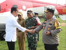 Kapolres Sambut Kunjungan Kerja Presiden RI Joko Widodo ke Kabupaten Palas
