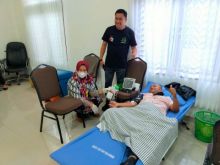 HUT Bhakti Adhyaksa ke 62, PWI Sergai Dukung Donor Darah Kejari Sergai