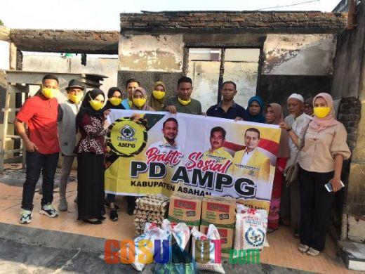 PD AMPG Asahan Bantu Korban Kebakaran Kedai Ledang