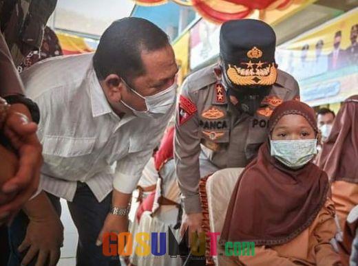 Kapolda Sumut Tinjau Launching Vaksinasi Anak Usia Dini di Kota Sidempuan