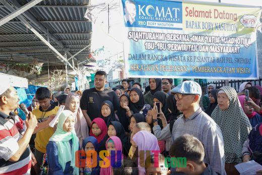 Bobby Nasution Lepas Wisata Anak Yatim dan Senam Berkah Bersama Warga