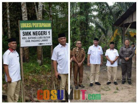Bupati Palas Bersama Wakil Ketua DPRD Sumut Tinjau Lokasi Pembangunan SMK Batang Lubu Sutam 