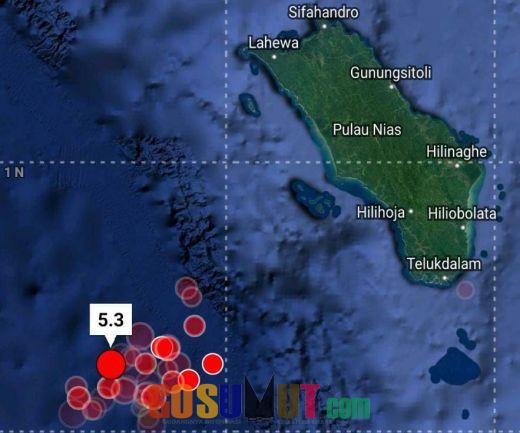 Gempa Bumi Magnitudo 5.1 SR Guncang Nias Barat