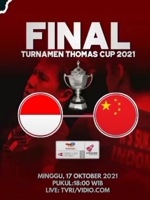 Kalahkan Denmark di Thomas Cup, Indonesia vs China di Final