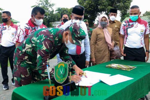 Pemkab Aceh Utara Serahkan Aset Tanah Lapangan Sudirman ke Makorem 011 Lilawangsa