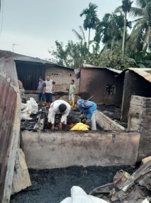 Satu Malam, 3 Unit  Rumah Semi Permanen di Sergai Terbakar, Polisi Langsung Terjun ke Llokasi 