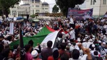 Ribuan Umat Islam Berkumpul di Masjid Raya Lakukan Aksi Bela Palestina