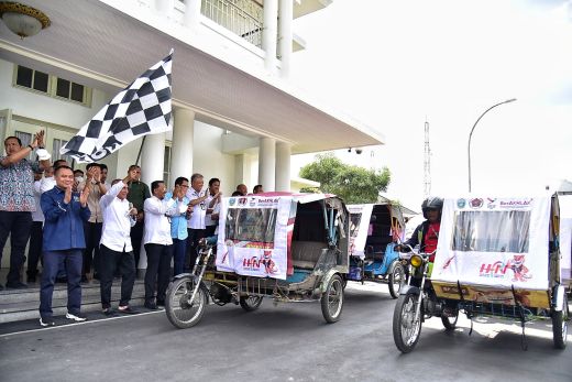 Ratusan Becak Motor Dikerahkan untuk Sosialisasi HPN 2023 Keliling Kota Medan