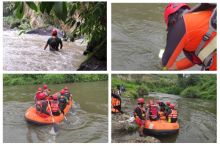 Basarnas Cari Remaja yang Hanyut Terseret Arus Sungai Laudah Tanah Karo