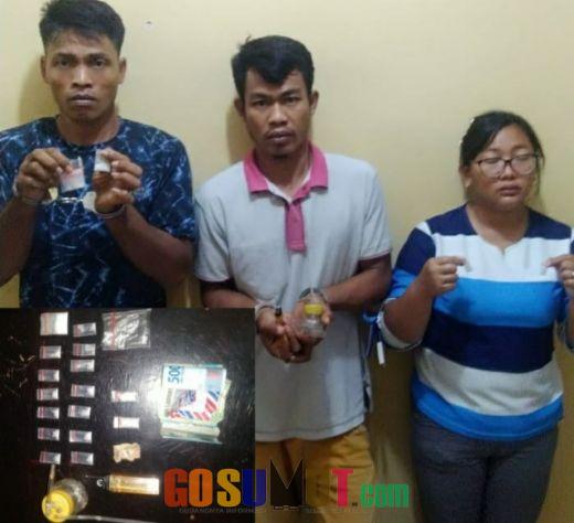 Polsek Perbaungan Grebek Rumah Bandar Narkoba, 3 Pelaku Terdiri IRT Ditangkap Saat Pegang Sabu