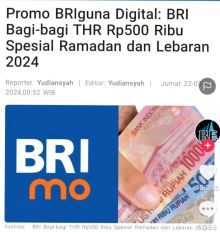 [Benar] Promo BRIguna Digital: BRI Bagi-bagi THR Rp500 Ribu Spesial Ramadan dan Lebaran 2024