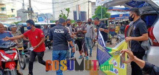 Peduli Ditengah Covid 19, Sahabat Polisi Turun ke Jalanan Bagikan Masker dan Takjil di Rantauprapat