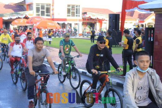 Ratusan Warga Pecinta Sepeda Meriahkan Fun Bike Polres Labuhanbatu