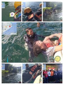 Gerak Cepat Basarnas Pos SAR Parapat, Temukan Dua remaja Tenggelam di Danau Toba