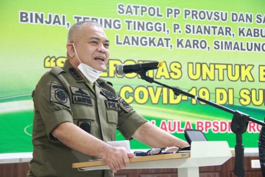 Satpol PP Sumut Bersama Kabupaten/Kota Teken Komitmen Tegakkan Disiplin Prokes